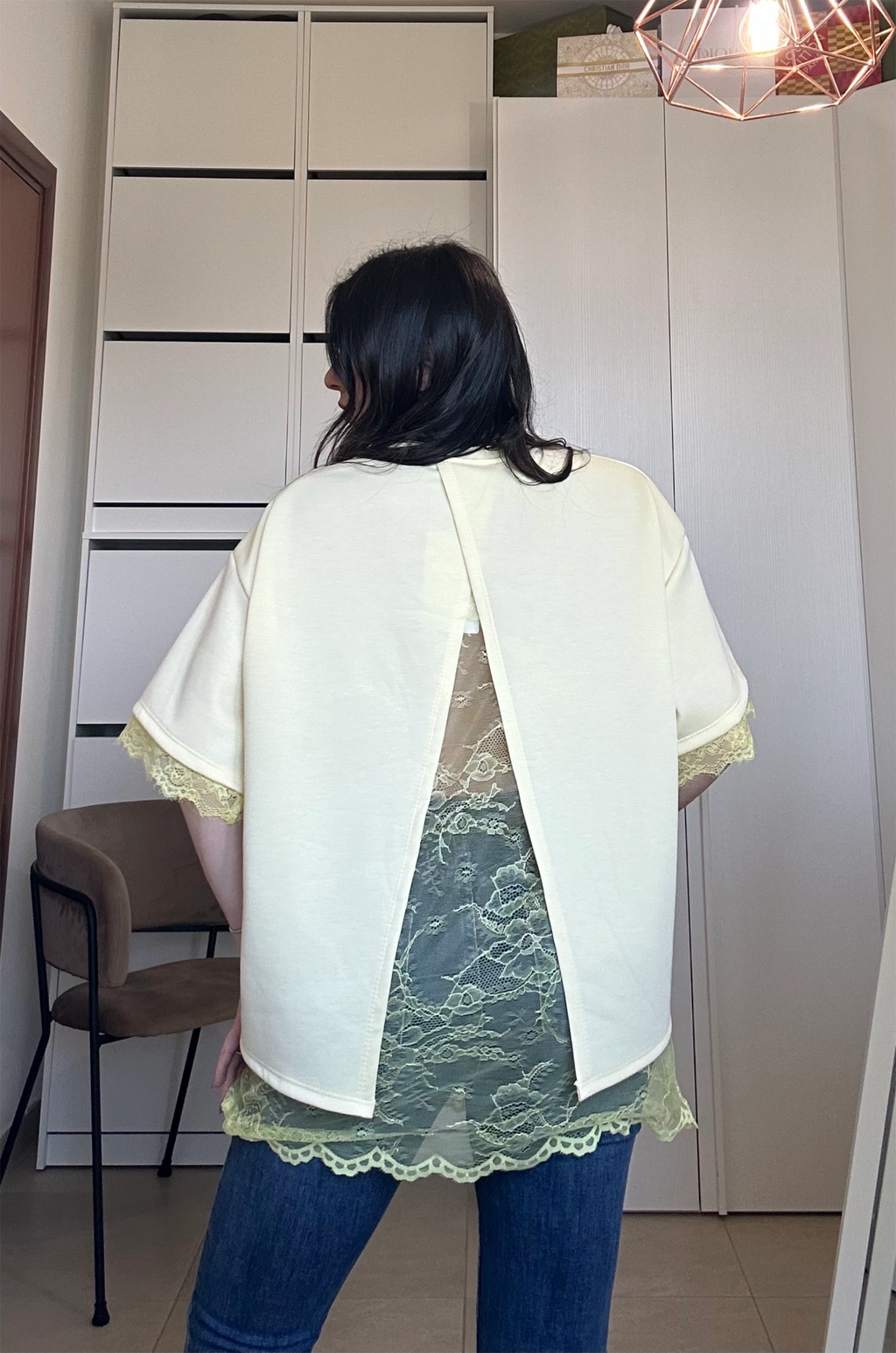 T-shirt Oversize Pizzo NERA